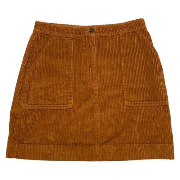 NWT GAP Corduroy Mini Skirt Sz 2 Copper Brown - Picture 2 of 5